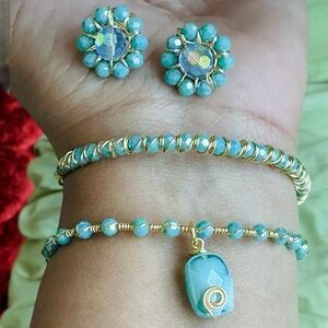 Set of 2 bracelets  and earrings, NEW